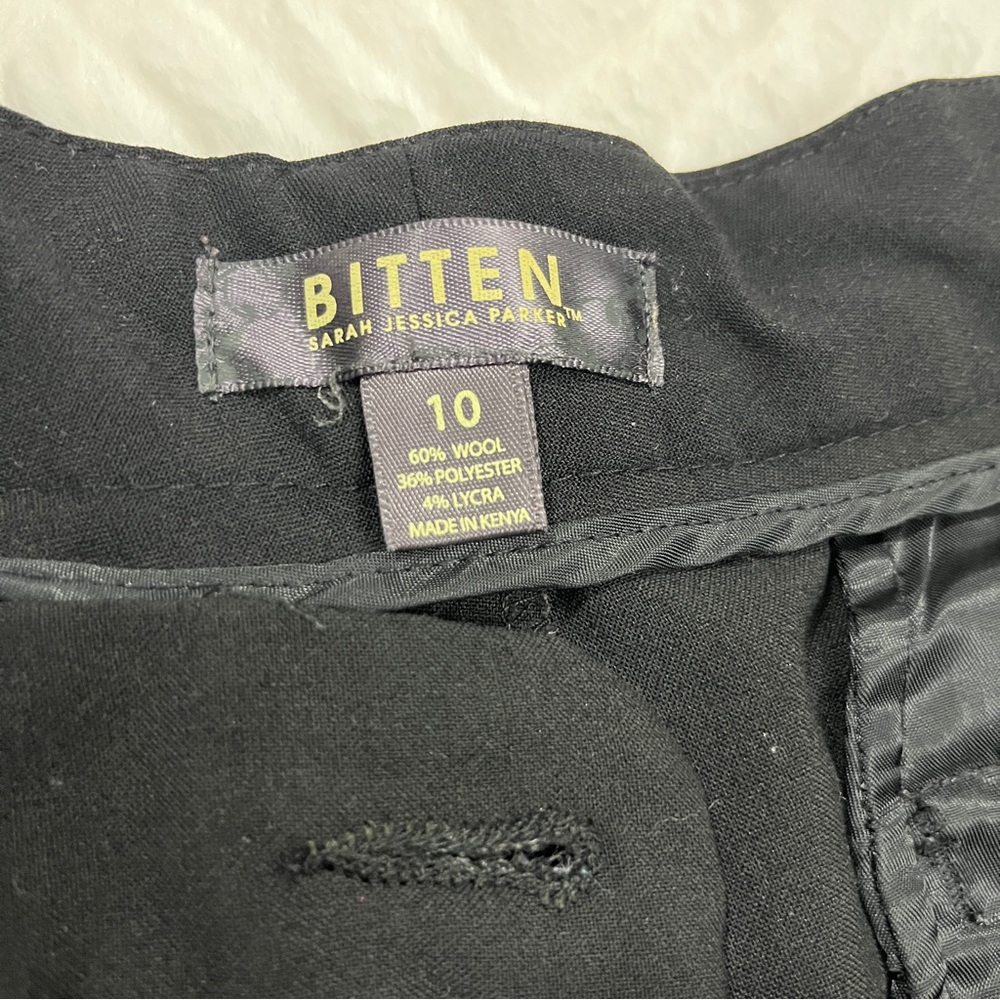 Bitten by Sarah Jessica Parker Black Wool Blend Pants trousers size 10 - Picture 2 of 11
